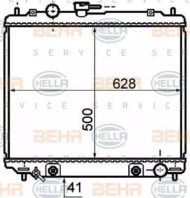 HELLA 8MK 376 770-161 - Радиатор, охлаждане на двигателя vvparts.bg