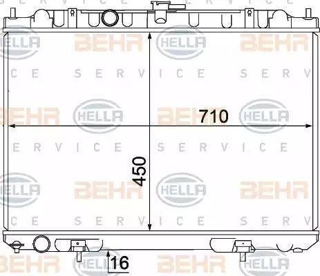 HELLA 8MK 376 770-761 - Радиатор, охлаждане на двигателя vvparts.bg