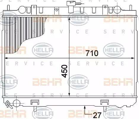 HELLA 8MK 376 770-781 - Радиатор, охлаждане на двигателя vvparts.bg