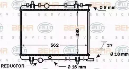 HELLA 8MK 376 771-411 - Радиатор, охлаждане на двигателя vvparts.bg