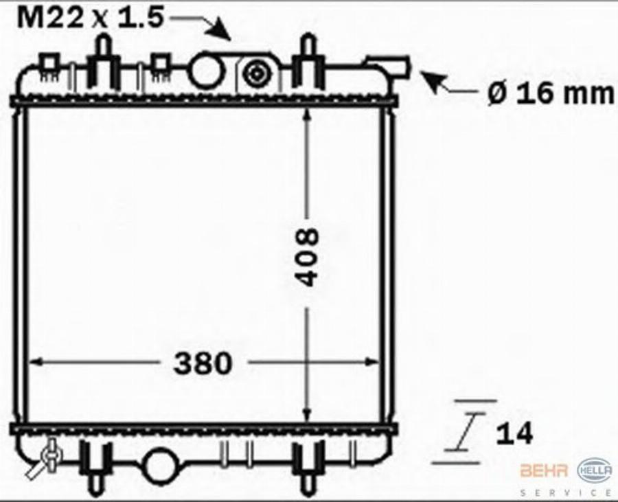 HELLA 8MK 376 771-481 - Радиатор, охлаждане на двигателя vvparts.bg