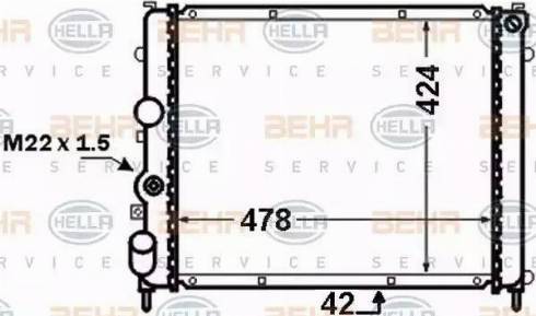 HELLA 8MK 376 771-661 - Радиатор, охлаждане на двигателя vvparts.bg