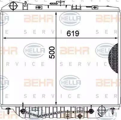 HELLA 8MK 376 771-101 - Радиатор, охлаждане на двигателя vvparts.bg