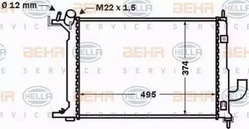 HELLA 8MK 376 771-111 - Радиатор, охлаждане на двигателя vvparts.bg