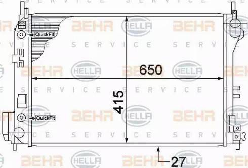 HELLA 8MK 376 771-211 - Радиатор, охлаждане на двигателя vvparts.bg