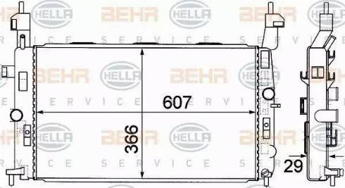 HELLA 8MK 376 771-221 - Радиатор, охлаждане на двигателя vvparts.bg