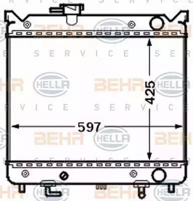 HELLA 8MK 376 773-001 - Радиатор, охлаждане на двигателя vvparts.bg