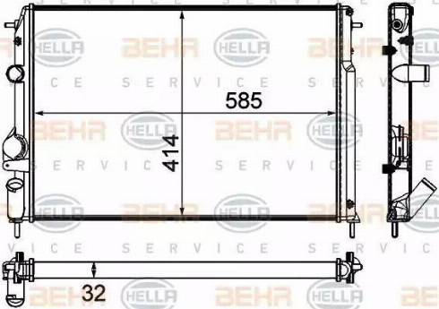 HELLA 8MK 376 772-011 - Радиатор, охлаждане на двигателя vvparts.bg