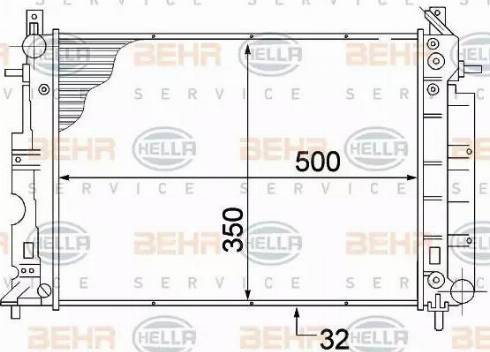 HELLA 8MK 376 772-381 - Радиатор, охлаждане на двигателя vvparts.bg