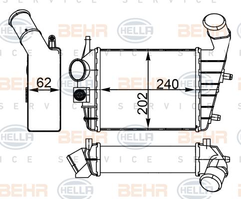 HELLA 8ML 376 746-544 - Интеркулер (охладител за въздуха на турбината) vvparts.bg