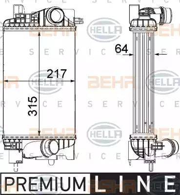 HELLA 8ML 376 756-421 - Интеркулер (охладител за въздуха на турбината) vvparts.bg