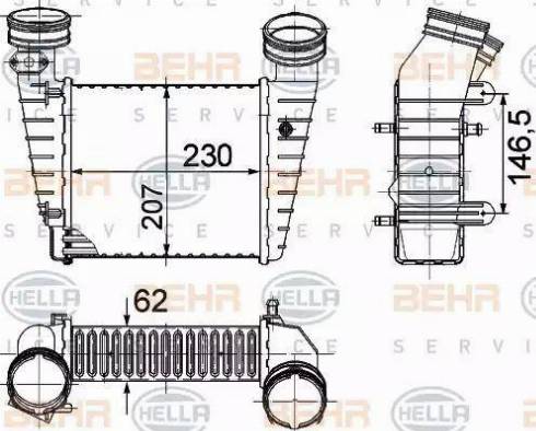 HELLA 8ML 376 776-611 - Интеркулер (охладител за въздуха на турбината) vvparts.bg