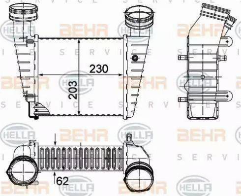 HELLA 8ML 376 776-634 - Интеркулер (охладител за въздуха на турбината) vvparts.bg