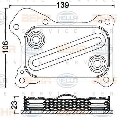 HELLA 8MO 376 797-061 - Маслен радиатор, двигателно масло vvparts.bg