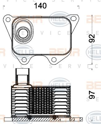 HELLA 8MO 376 797-011 - Маслен радиатор, двигателно масло vvparts.bg