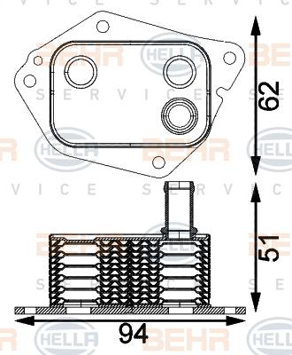 HELLA 8MO 376 797-151 - Маслен радиатор, двигателно масло vvparts.bg