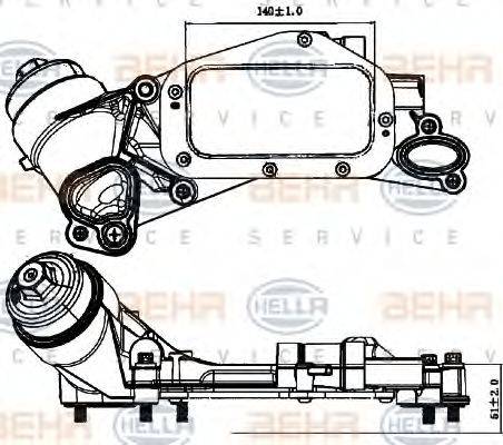 HELLA 8MO 376 729-211 - Маслен радиатор, двигателно масло vvparts.bg