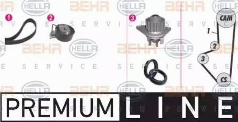 HELLA 8MP 376 809-831 - Водна помпа+ к-кт ангренажен ремък vvparts.bg