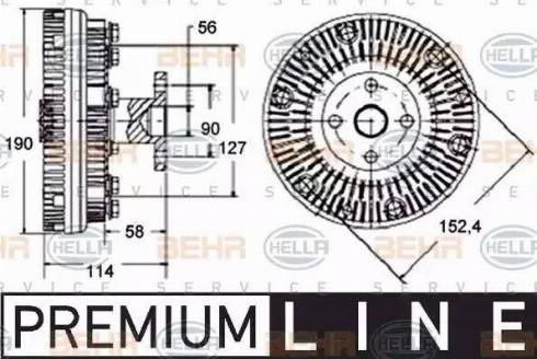 HELLA 8MV 376 758-551 - Съединител, вентилатор на радиатора vvparts.bg