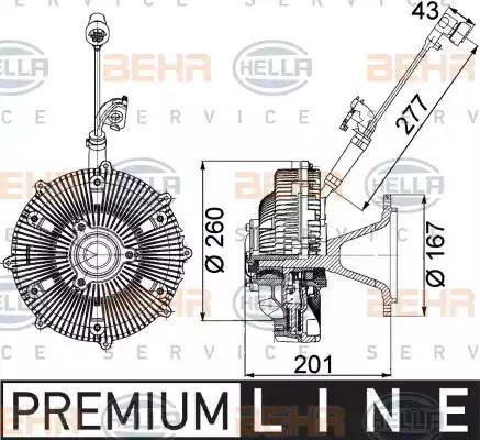 HELLA 8MV 376 757-461 - Съединител, вентилатор на радиатора vvparts.bg