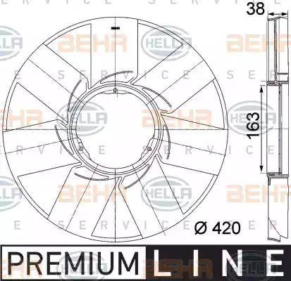 HELLA 8MV 376 757-471 - Перка, охлаждане на двигателя vvparts.bg