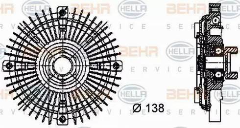 HELLA 8MV 376 732-201 - Съединител, вентилатор на радиатора vvparts.bg