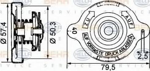 HELLA 8MY 376 742-161 - Капачка, резервоар за охладителна течност vvparts.bg