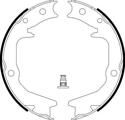 HELLA PAGID 8DA 355 050-631 - Комплект спирачна челюст, ръчна спирачка vvparts.bg