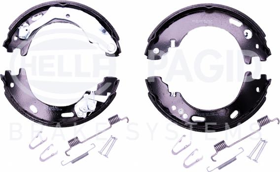 HELLA PAGID 8DA 355 051-001 - Комплект спирачна челюст, ръчна спирачка vvparts.bg