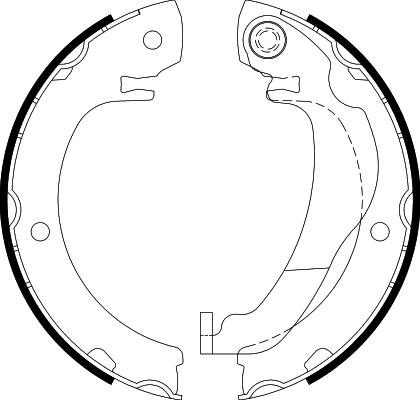 HELLA PAGID 8DA 355 051-021 - Комплект спирачна челюст, ръчна спирачка vvparts.bg