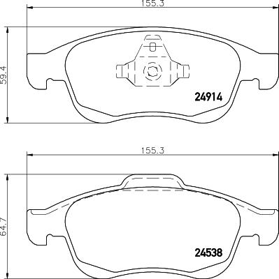 HELLA PAGID 8DB 355 045-491 - Комплект спирачно феродо, дискови спирачки vvparts.bg