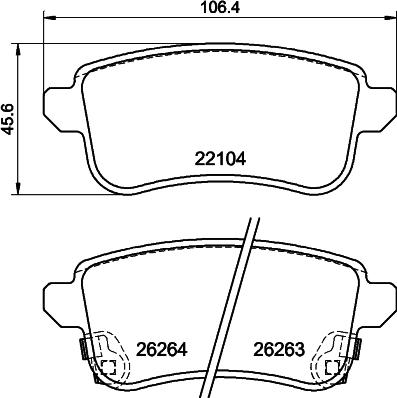 HELLA PAGID 8DB 355 040-811 - Комплект спирачно феродо, дискови спирачки vvparts.bg