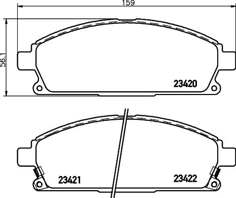 HELLA PAGID 8DB 355 009-661 - Комплект спирачно феродо, дискови спирачки vvparts.bg