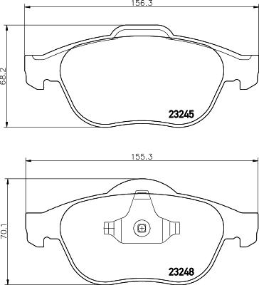 HELLA PAGID 8DB 355 009-111 - Комплект спирачно феродо, дискови спирачки vvparts.bg