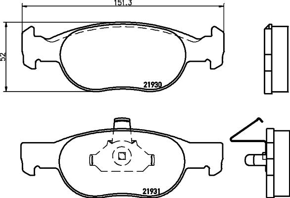 HELLA PAGID 8DB 355 009-231 - Комплект спирачно феродо, дискови спирачки vvparts.bg