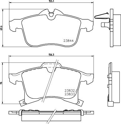 HELLA PAGID 8DB 355 009-221 - Комплект спирачно феродо, дискови спирачки vvparts.bg