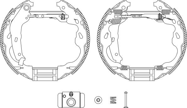 HELLA PAGID 8DB 355 004-931 - Комплект спирачна челюст vvparts.bg