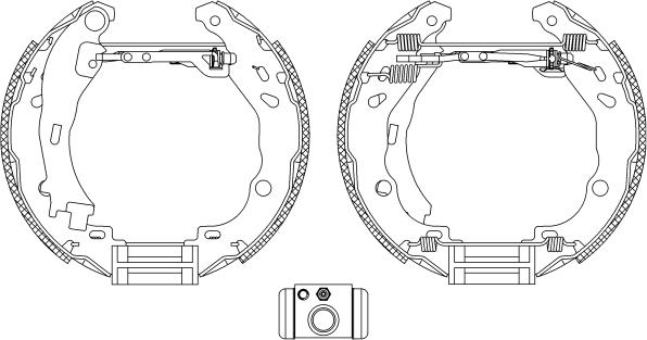 HELLA PAGID 8DB 355 004-921 - Комплект спирачна челюст vvparts.bg