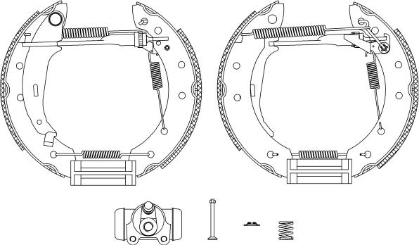 HELLA PAGID 8DB 355 004-431 - Комплект спирачна челюст vvparts.bg