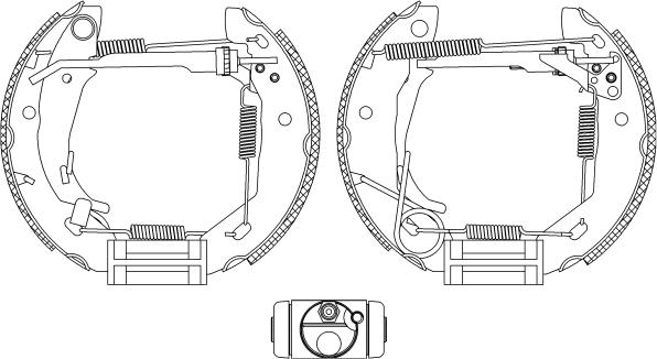 HELLA PAGID 8DB 355 004-521 - Комплект спирачна челюст vvparts.bg