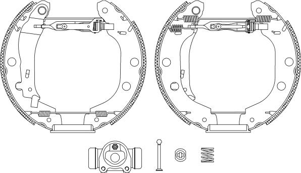 HELLA PAGID 8DB 355 004-671 - Комплект спирачна челюст vvparts.bg