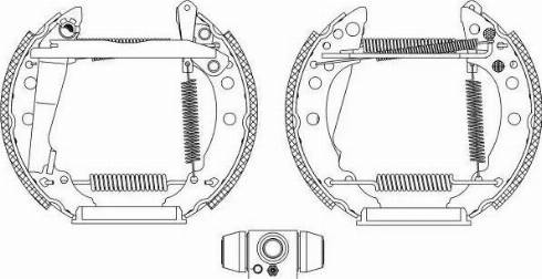 HELLA PAGID 8DB 355 004-001 - Комплект спирачна челюст vvparts.bg