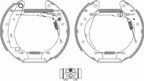 HELLA PAGID 8DB 355 004-391 - Комплект спирачна челюст vvparts.bg