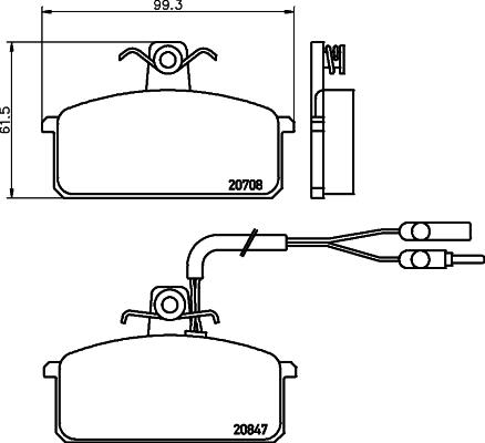 HELLA PAGID 8DB 355 005-981 - Комплект спирачно феродо, дискови спирачки vvparts.bg