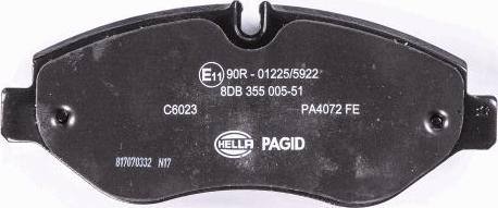 HELLA PAGID 8DB 355 005-511 - Комплект спирачно феродо, дискови спирачки vvparts.bg
