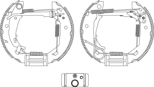 HELLA PAGID 8DB 355 005-061 - Комплект спирачна челюст vvparts.bg