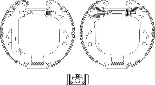 HELLA PAGID 8DB 355 005-101 - Комплект спирачна челюст vvparts.bg