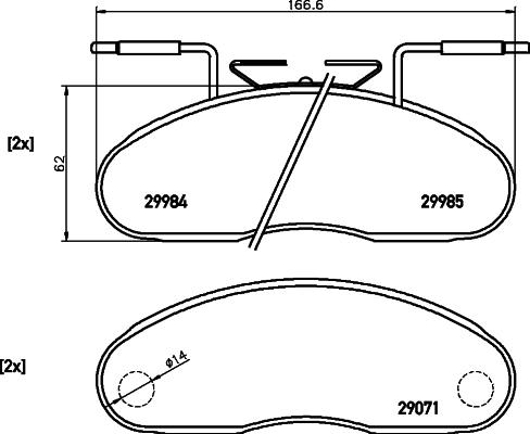 HELLA PAGID 8DB 355 005-341 - Комплект спирачно феродо, дискови спирачки vvparts.bg