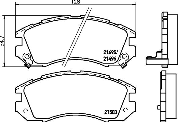 HELLA PAGID 8DB 355 006-461 - Комплект спирачно феродо, дискови спирачки vvparts.bg