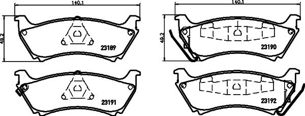 HELLA PAGID 8DB 355 008-671 - Комплект спирачно феродо, дискови спирачки vvparts.bg